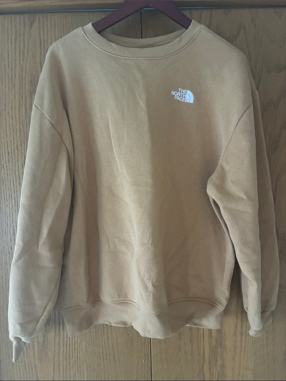 The North Face Caramel Crewneck Sweatshirt with White Logo